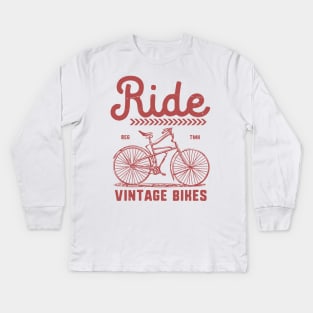 Ride Vintage Bikes Kids Long Sleeve T-Shirt